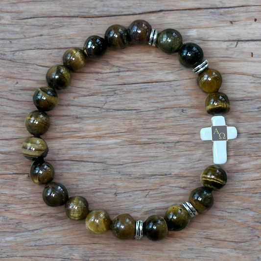 New Testament Bracelet Cross (Tiger Eye) Limited Edition